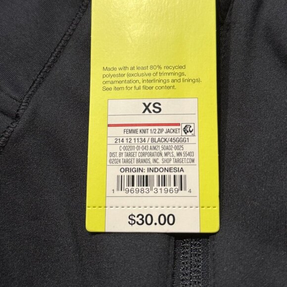 XS - Womens Half Zip Jacket - All In Motion - Black - Picture 4 of 7